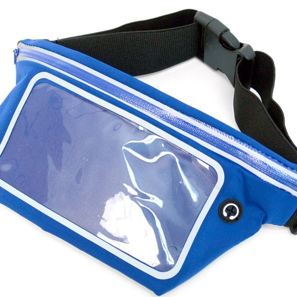 UNISEX Workout Sport Waist FANNY PACK with CELLPHONE Sleeve EARPHONE Access - Picture 2 of 7